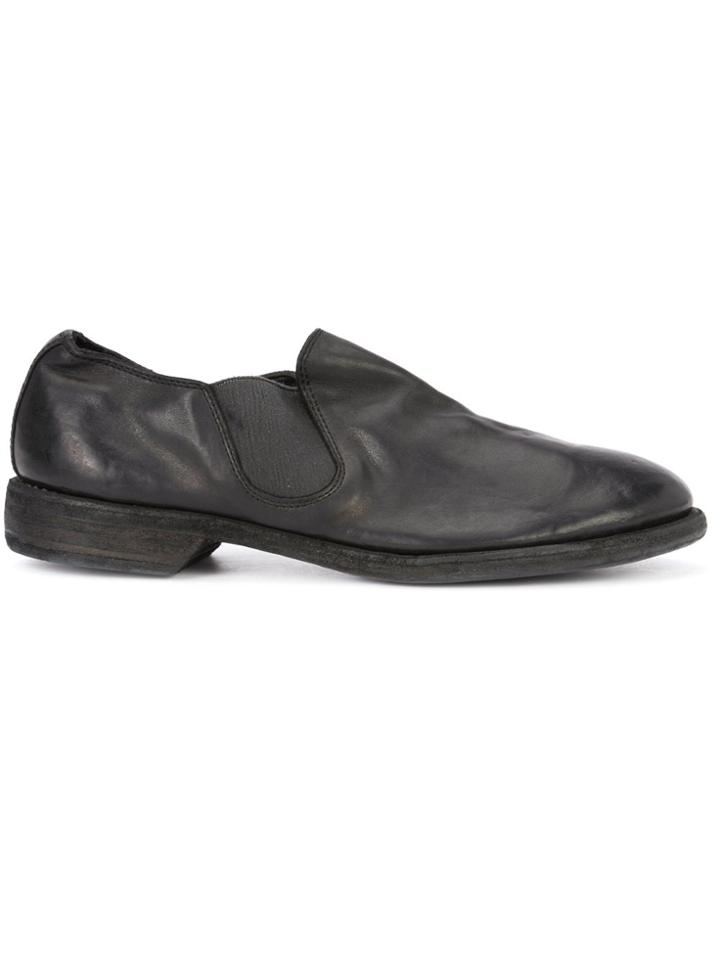 Guidi Elasticated Laterals Loafers - Black