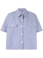 Chalayan Striped Cape Shirt, Women's, Size: 40, Blue, Cotton