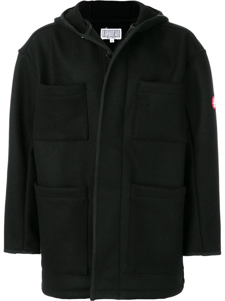 Cav Empt Patch Pockets Hooded Coat - Black