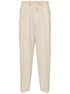 Jil Sander Tailored Wool Drawstring Trousers - Neutrals