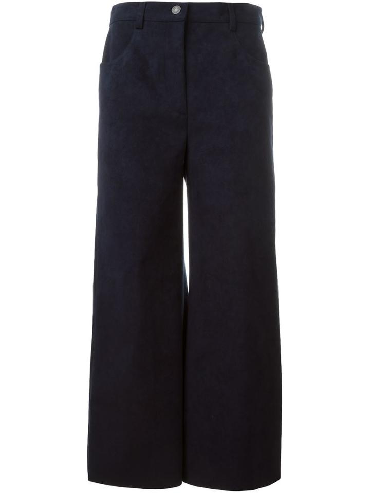 Msgm Faux Suede Cropped Trousers