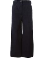 Msgm Faux Suede Cropped Trousers