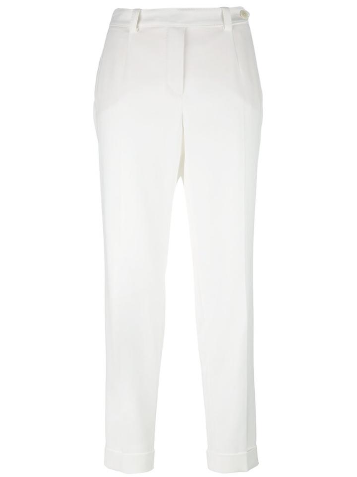 Loro Piana Straight Trousers, Women's, Size: 42, White, Cotton