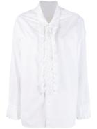 R13 Ruffle Trim Shirt - White