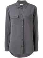 Equipment Chest Pocket Shirt, Women's, Size: Medium, Grey, Silk