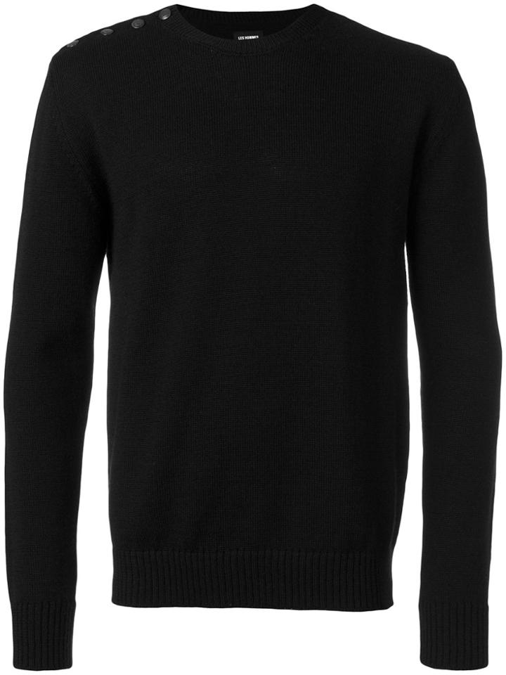 Les Hommes Buttoned Jumper - Black