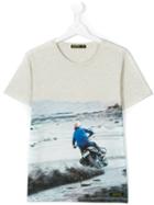 Finger In The Nose - Teen Biker Print T-shirt - Kids - Cotton - 14 Yrs, Grey