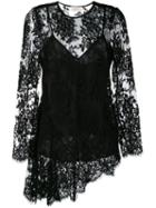 Zimmermann - Asymmetric Lace Blouse - Women - Silk/cotton/polyamide - 0, Black, Silk/cotton/polyamide