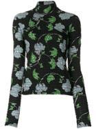 Christian Wijnants Floral Print Shirring Top - Black