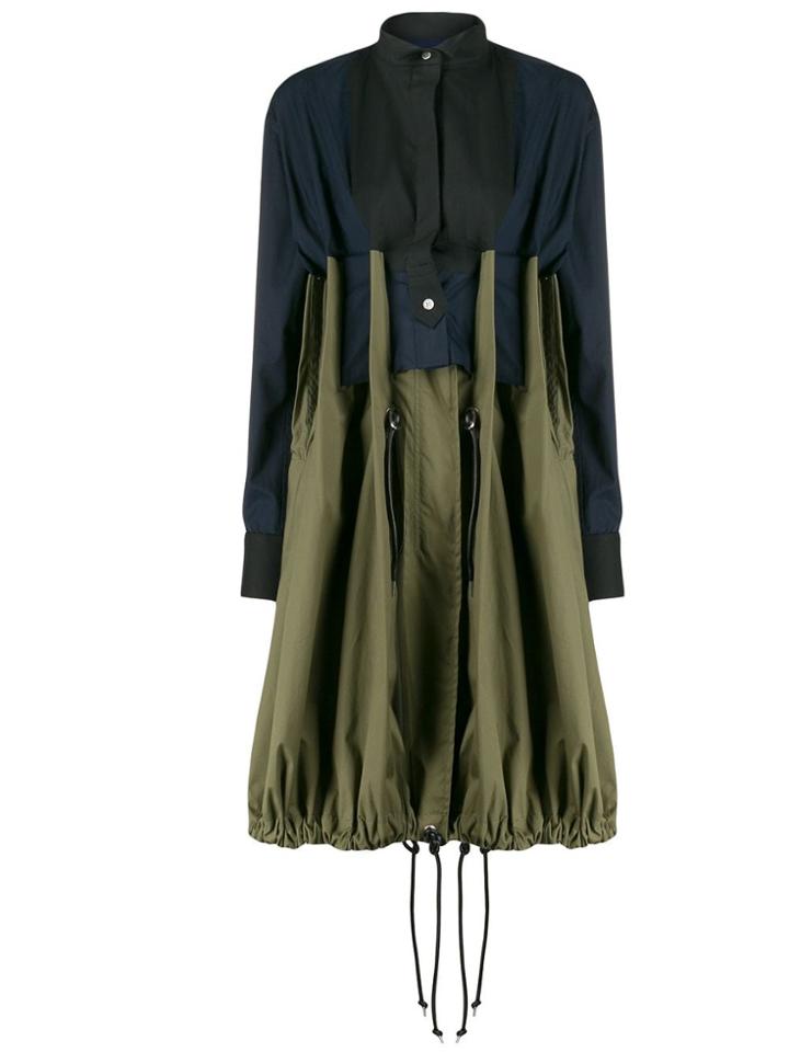 Sacai Colour Block Flared Dress - Blue