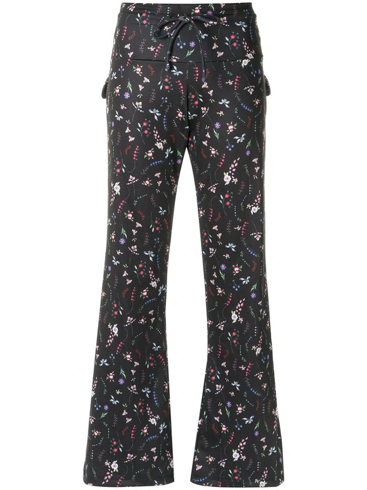Olympiah Printed Flared Trousers - Black