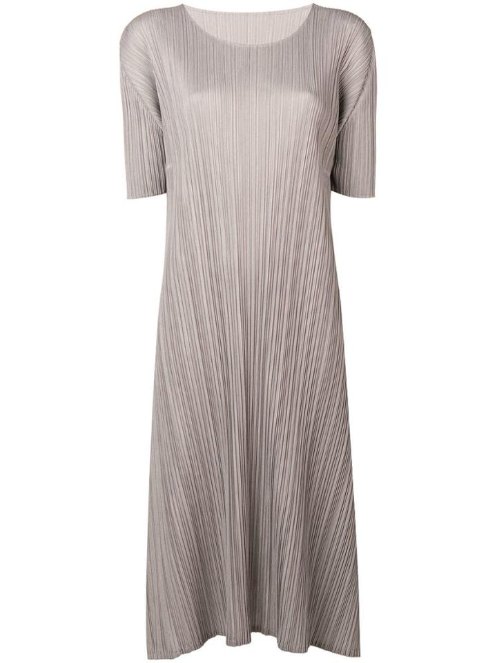 Pleats Please By Issey Miyake Micro-pleated Dress - Grey