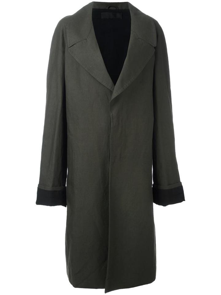 Haider Ackermann Stitching Detail Coat, Women's, Size: Medium, Green, Cotton/linen/flax/rayon