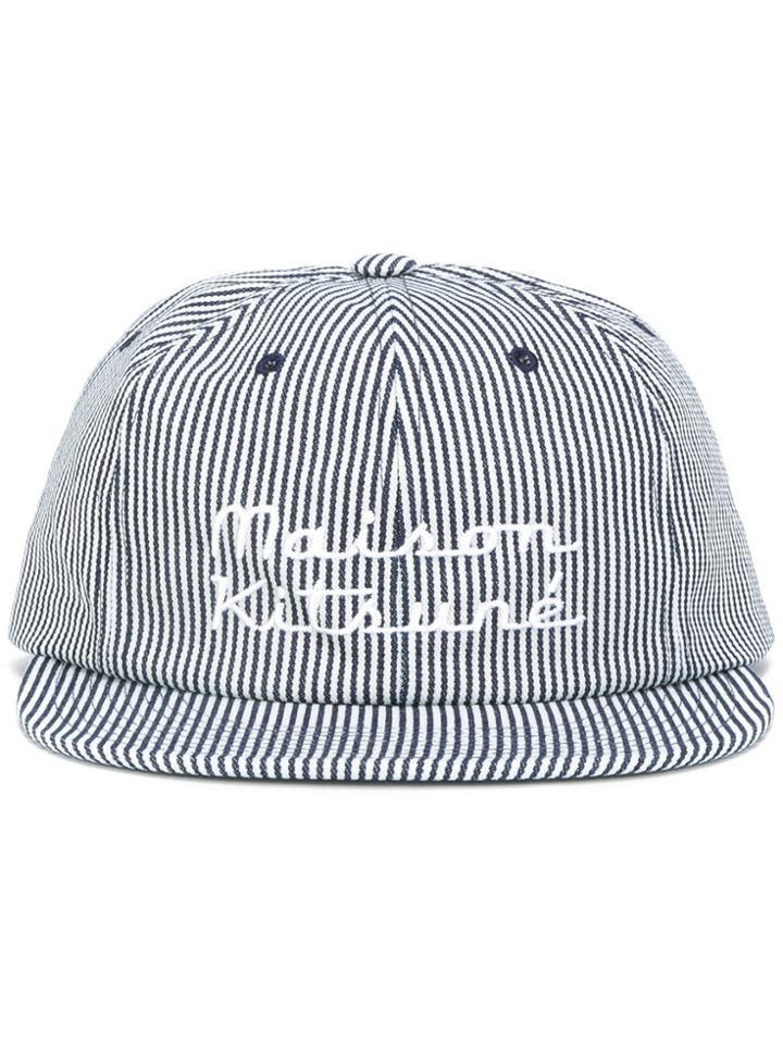 Maison Kitsuné Maison Kitsuné Embroidered Cap - Blue