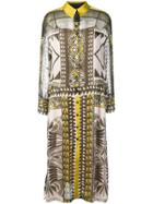 Alberta Ferretti Geometric Pattern Shirt Dress - Green
