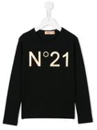 No21 Kids Logo Print T-shirt, Boy's, Size: 11 Yrs, Black