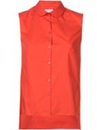 Delpozo Asymmetrical Sleeveless Shirt - Red
