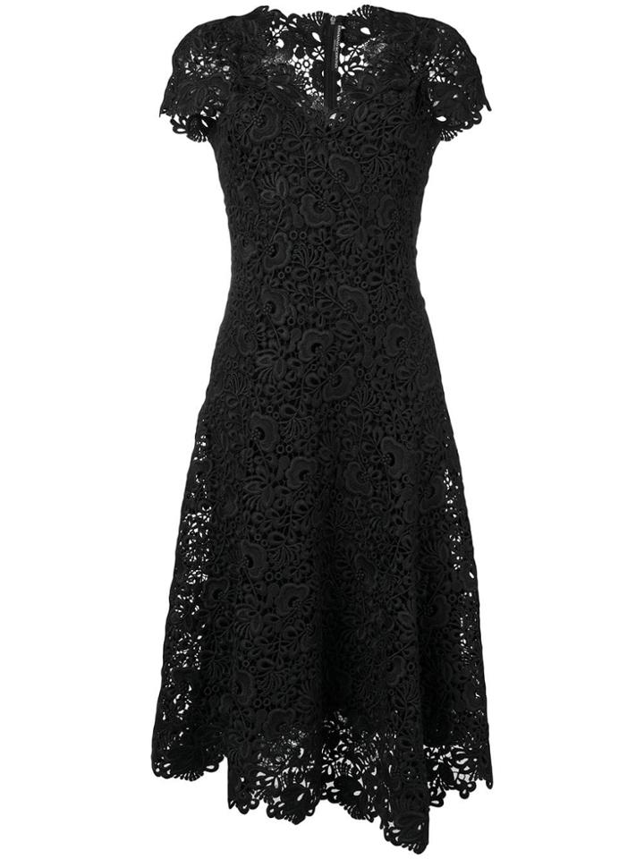 Ermanno Scervino Asymmetric Hem Lace Dress - Black