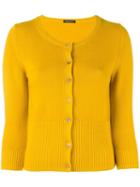 Samantha Sung 'nathalie' Ribbed Hem Cardigan, Women's, Size: 4, Yellow/orange, Cashmere