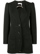 Chloé Single Breasted Blazer With Peaked Sleeves - Black