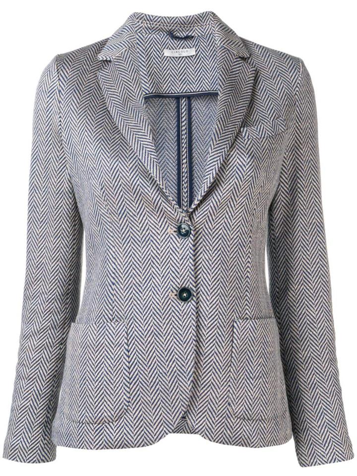 Circolo 1901 Haring Bone Blazer - Blue
