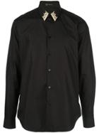 Versace Embroidered Collar Shirt - Black