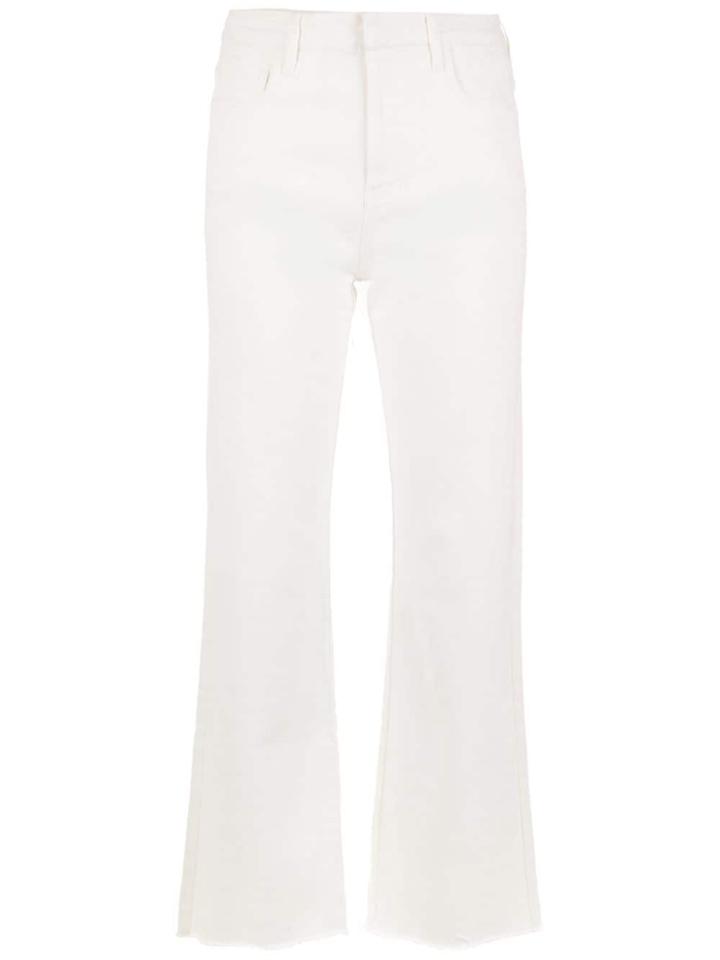 Egrey Cropped Straight Fit Trousers - White