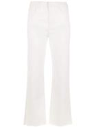Egrey Cropped Straight Fit Trousers - White
