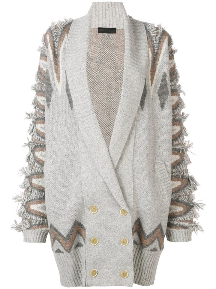 Diesel Black Gold Oversized Longline Cardigan - Grey