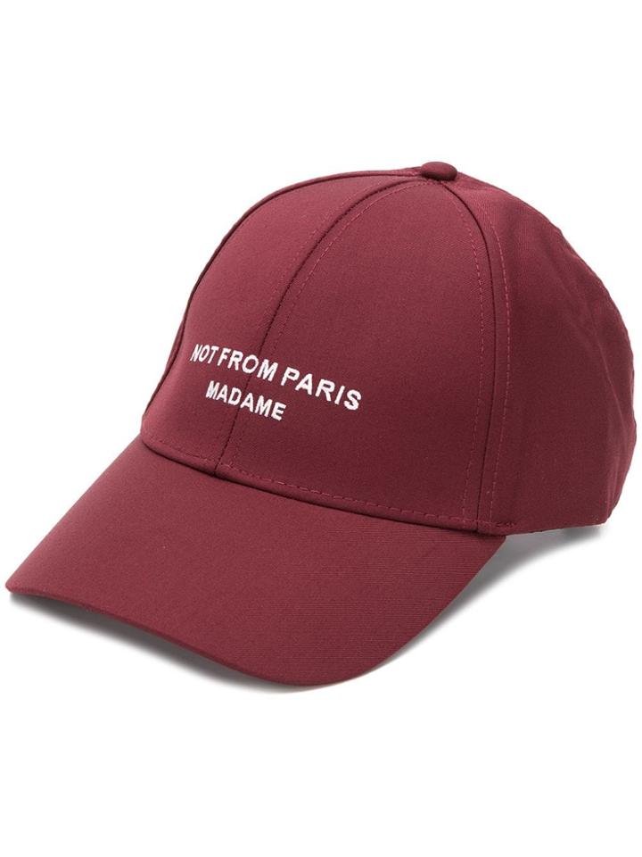 Drôle De Monsieur Slogan Baseball Cap - Red