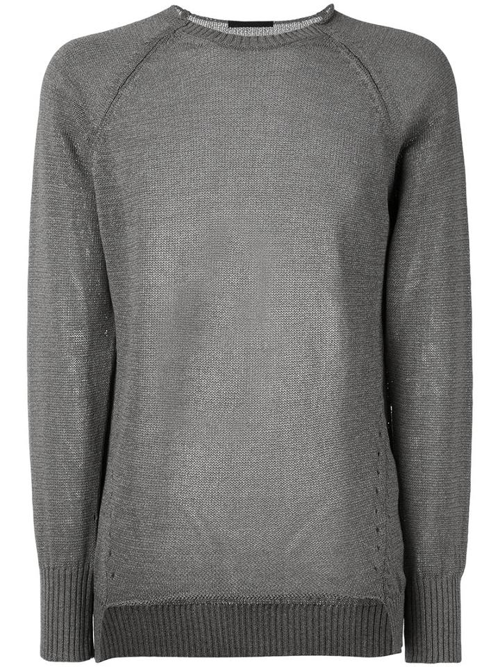 Crew Neck Jumper - Men - Cotton/paper/rayon - 3, Grey, Cotton/paper/rayon, The Viridi-anne