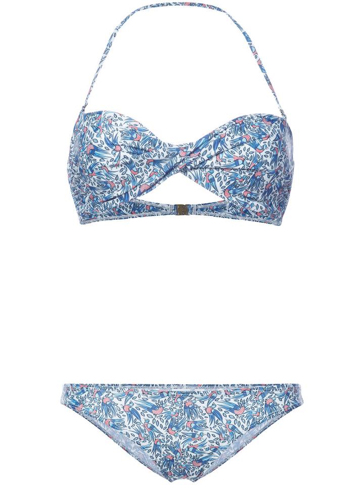 Thorsun - Printed Halterneck Bikini - Women - Polyester/spandex/elastane - M, Blue, Polyester/spandex/elastane