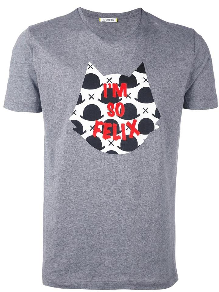 Iceberg Felix The Cat T-shirt, Men's, Size: Small, Grey, Cotton