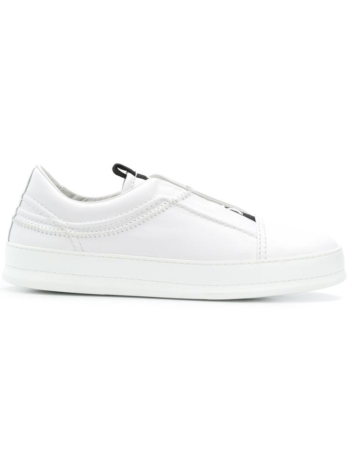Z Zegna Embroidered Low-top Sneakers - White