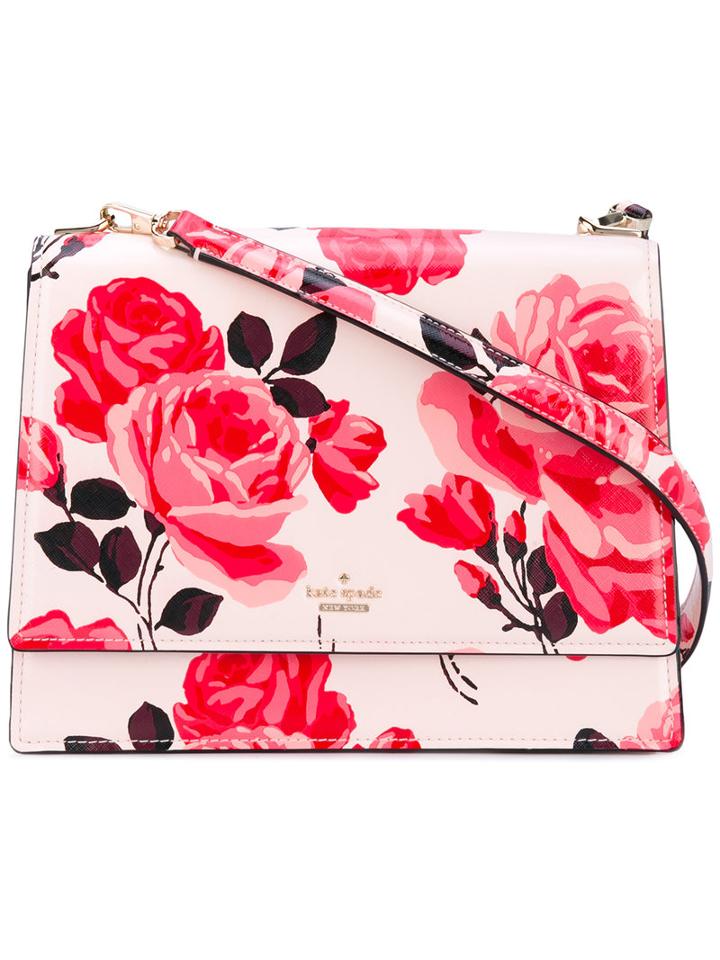 Rose (pink) Print Shoulder Bag - Women - Leather - One Size, Leather, Kate Spade