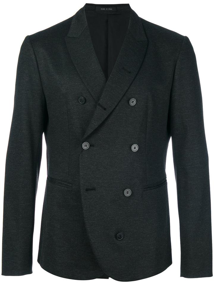 Emporio Armani - Double-breasted Blazer - Men - Polyamide/polyester/spandex/elastane/viscose - 46, Black, Polyamide/polyester/spandex/elastane/viscose