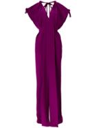 Roland Mouret Tied Sleeve Gown - Pink & Purple