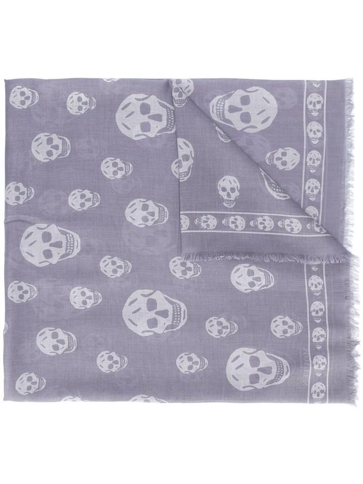 Alexander Mcqueen 'skull' Scarf, Men's, Pink/purple, Modal/silk