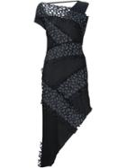 Alessandra Marchi Perforated Textured Detail Asymmetric Dress