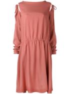 Tied Sleeve Dress - Women - Silk - 2, Yellow/orange, Silk, Société Anonyme