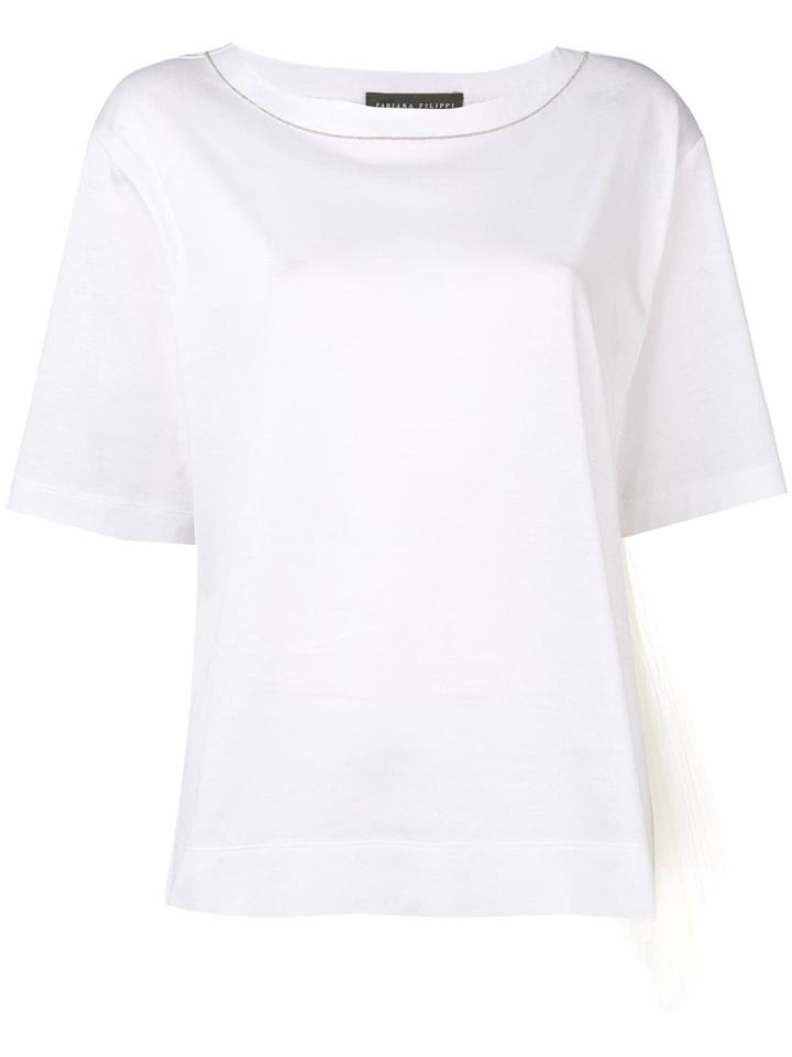 Fabiana Filippi Mesh Side Panel T-shirt - White
