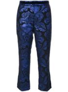 Christian Pellizzari Jacquard Cropped Trousers - Blue