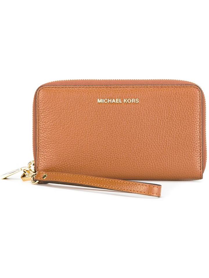 Michael Michael Kors - 'jet Set Travel' Wristlet - Women - Leather - One Size, Women's, Brown, Leather