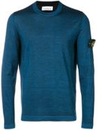Stone Island Fast Dye + Air Brush Knitted Sweater - Blue