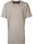 Ziggy Chen Raw Edge T-shirt, Men's, Size: 48, Grey, Cotton