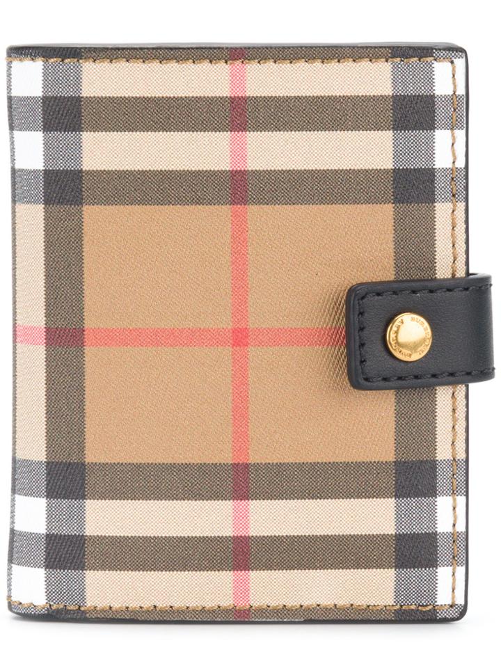 Burberry Vintage Check Folding Wallet - Black