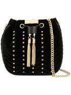Twin-set Crystal-embelished Bucket Bag - Black