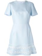 Dior - Embroidered Flared Dress - Women - Silk/cotton/glass - 36, Women's, Blue, Silk/cotton/glass