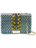 Gedebe 'cliky' Shoulder Bag, Women's, Blue, Watersnake Skin/metal (other)/glass