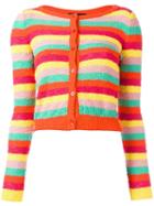 Boutique Moschino - Striped Cropped Cardigan - Women - Cotton/polyamide/other Fibers - 42, Cotton/polyamide/other Fibers